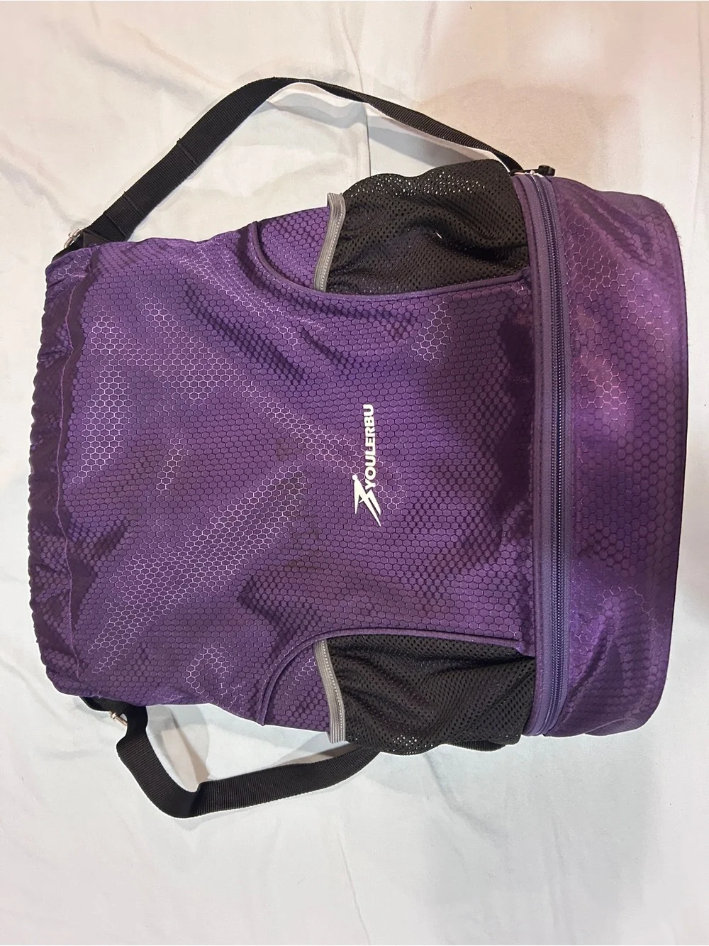Youleriu Purple Swim Wet Sports Duffel Bag with waterproof liner